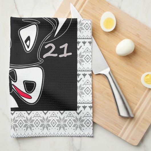 Bull symbool Nieuw jaar 2021 Chinees kalender zwar Theedoek (Quarter Fold)