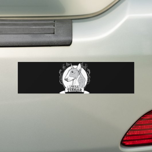 BULL TERRIER (3) BUMPERSTICKER (Op auto)