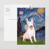 Bull Terrier 4 - Sterrennacht (vert) Briefkaart (Voorkant / Achterkant)