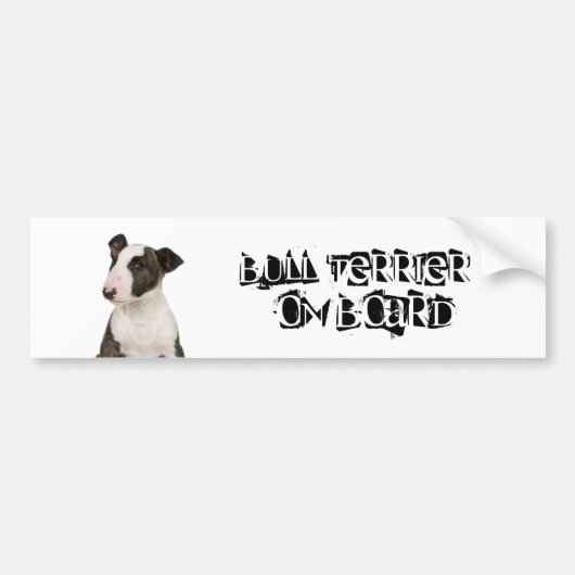 Bull Terrier aan boord Bumpersticker (Voorkant)