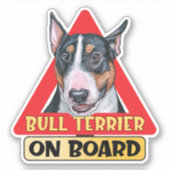 Bull Terrier Aan boord Engelse hond rood verkeersb Sticker (Voorkant)