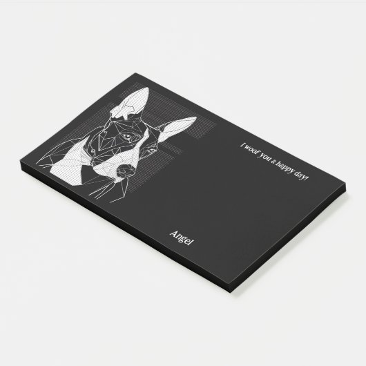 Bull Terrier Abstract Art Hondennaam Post-it® Notes (Schuin)