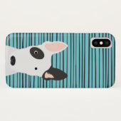 Bull Terrier and Grunge Stripes Pattern Case-Mate iPhone Case (Achterkant (horizontaal))