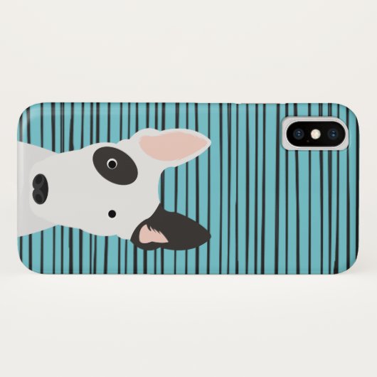Bull Terrier and Grunge Stripes Pattern Case-Mate iPhone Case (Achterkant (horizontaal))