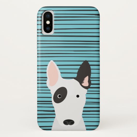 Bull Terrier and Grunge Stripes Pattern Case-Mate iPhone Case (Achterkant)