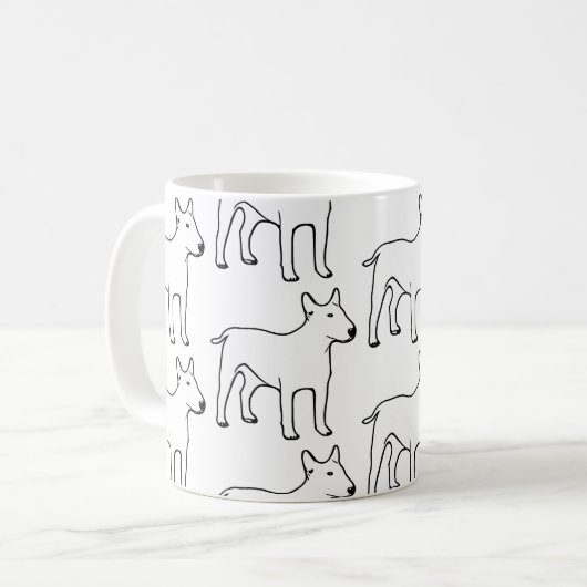 Bull Terrier Artsy Coffee Mok (Voorkant links)