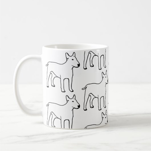 Bull Terrier Artsy Coffee Mok (Links)