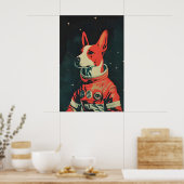 Bull Terrier Astronaut Poster, Bull Terrier Retro Poster (Keuken)