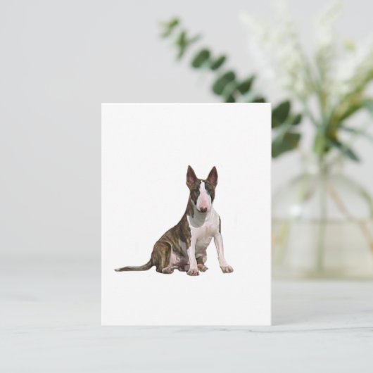 Bull Terrier (B) - Brindle en wit Briefkaart (Staand voorkant)