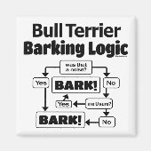 Bull Terrier Barking Logic Magneet (Voorkant)