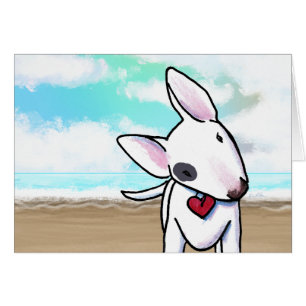 Bull Terrier Beachy Schattigee Note Kaart
