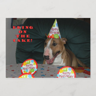 Bull Terrier Birthday Party Invitations Kaart