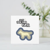 Bull Terrier Blauw Beste Hond Papa Ooit Ik Woof U Kaart (Staand voorkant)
