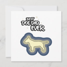 Bull Terrier Blauw Beste Hond Papa Ooit Ik Woof U Kaart