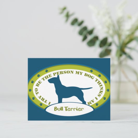 Bull Terrier Briefkaart (Staand voorkant)