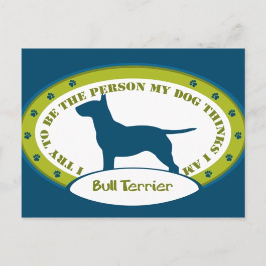 Bull Terrier Briefkaart (Voorkant)