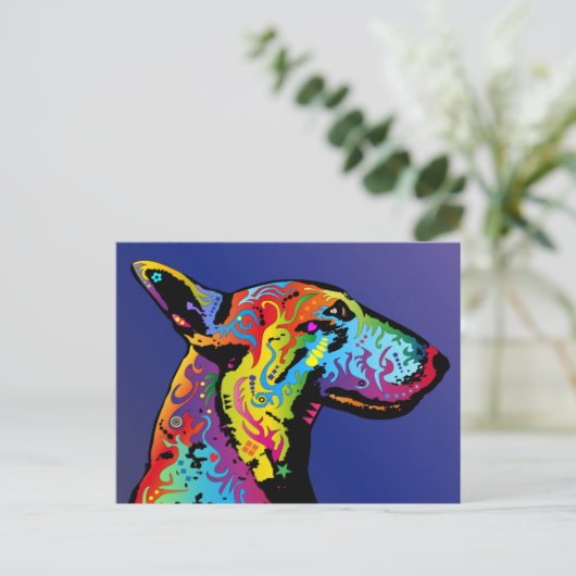Bull Terrier Briefkaart (Staand voorkant)