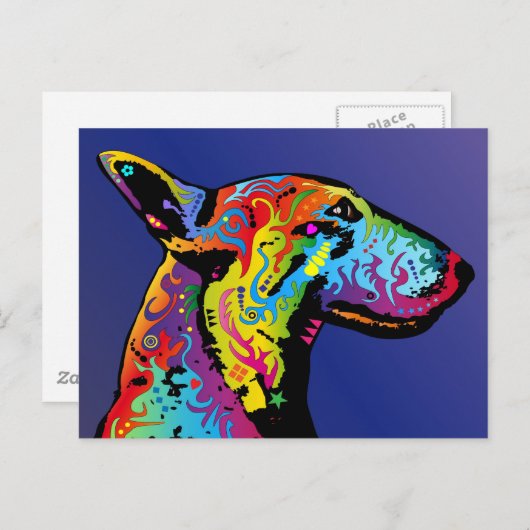 Bull Terrier Briefkaart (Voorkant / Achterkant)