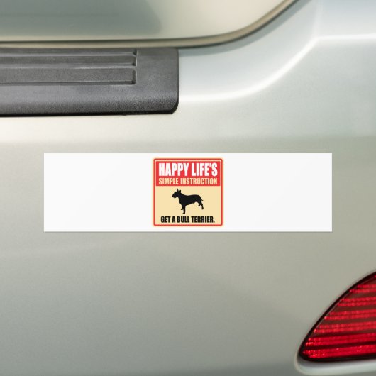 Bull Terrier Bumpersticker (Op auto)