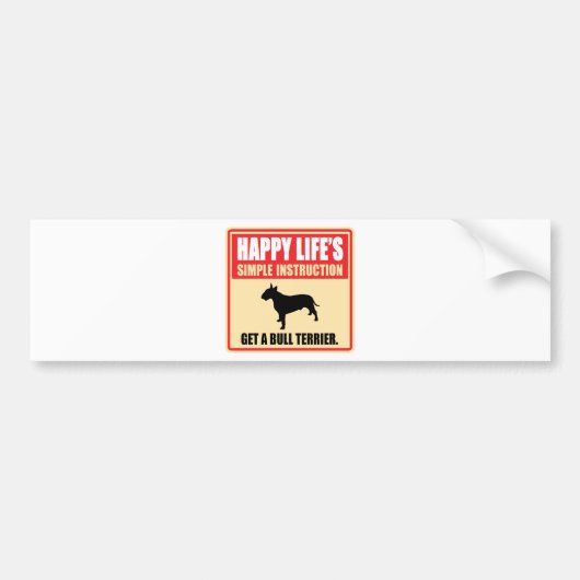Bull Terrier Bumpersticker (Voorkant)