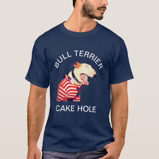 BULL TERRIER CAKE HOLE T-SHIRT (Voorkant)