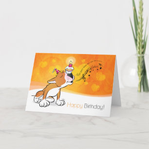 Bull Terrier Cartoon Kaart "Happy Birthday"