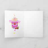 Bull Terrier Cartoon Kaart "Happy Birthday" (Binnen)