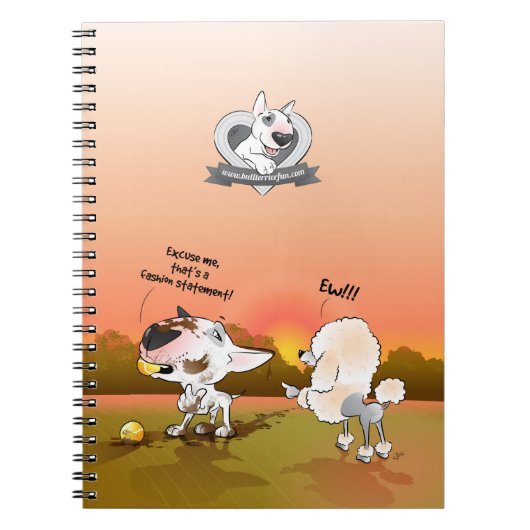 Bull Terrier Cartoon Notebook "Mode Statement" Notitieboek (Voorkant)