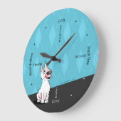 Bull Terrier Cartoon Wall Clock Grote Klok (Hoek)