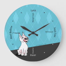 Bull Terrier Cartoon Wall Clock