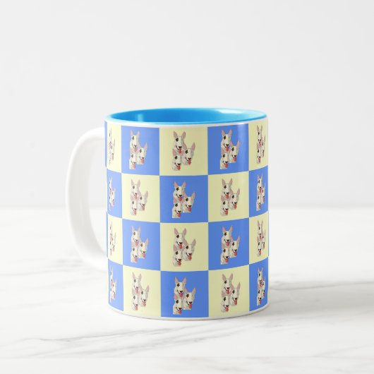 Bull Terrier Checkered Mok (Voorkant links)