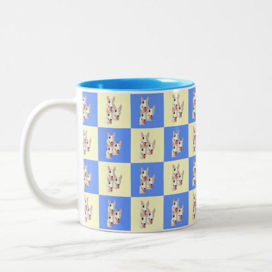 Bull Terrier Checkered Mok (Links)