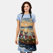 Bull Terrier Christmas Boat Holiday Schort (Gedragen)