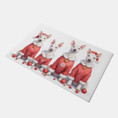 Bull Terrier Christmas Dress Santa Hat Deurmat (Schuin)