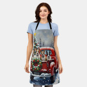 Bull Terrier Christmas Red Truck Holiday Schort (Gedragen)