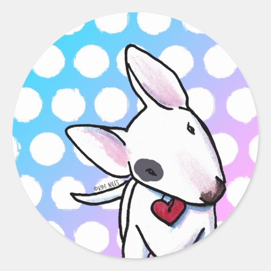 Bull Terrier Classic ronde Stickers (Voorkant)