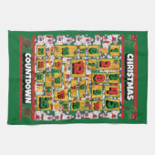 Bull Terrier Coundown met Kerstmis Advent Calendar Theedoek (Horizontaal)