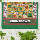 Bull Terrier Countdown Kerst Adventskalender Theedoek (Gevouwen)