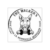 Bull Terrier Custom Family Return-adres Rubberstempel (Afrduk)