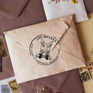 Bull Terrier Custom Family Return-adres Rubberstempel