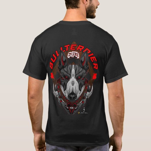BULL TERRIER Cyberpunk Samurai Elite T-shirt (Achterkant)