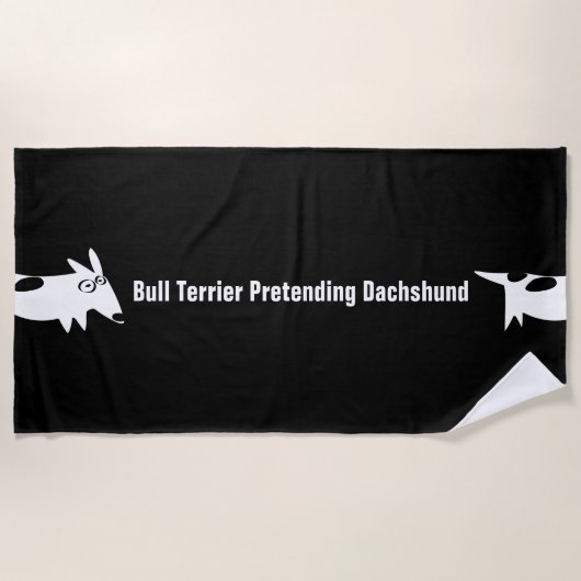 Bull Terrier Dachshund Strandlaken (Voorkant)