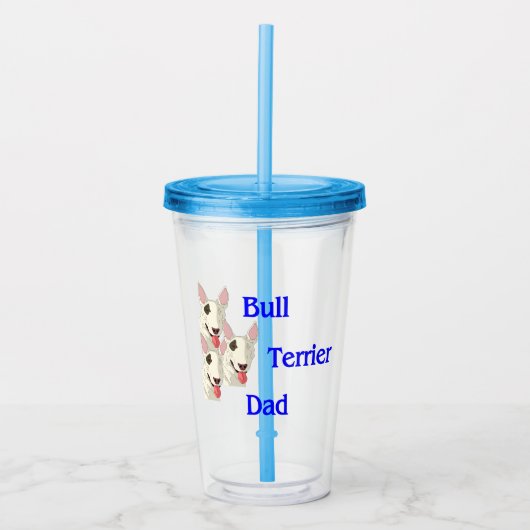 Bull Terrier Dad Acrylic Tumbler Acryl Drinkbeker (Voorkant)