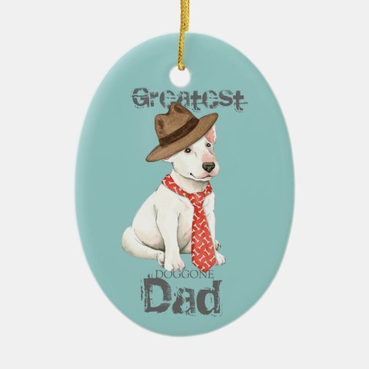 Bull Terrier Dad Ceramic Ornament (Voorkant)