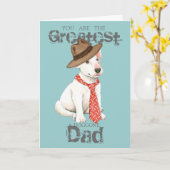 Bull Terrier Dad Kaart (Gele Bloem)