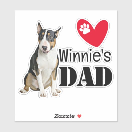 Bull Terrier Dad Personalized Sticker (Vel)