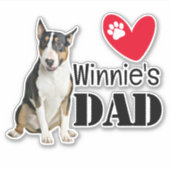 Bull Terrier Dad Personalized Sticker (Voorkant)