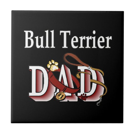 Bull Terrier Dad Tegeltje (Voorkant)