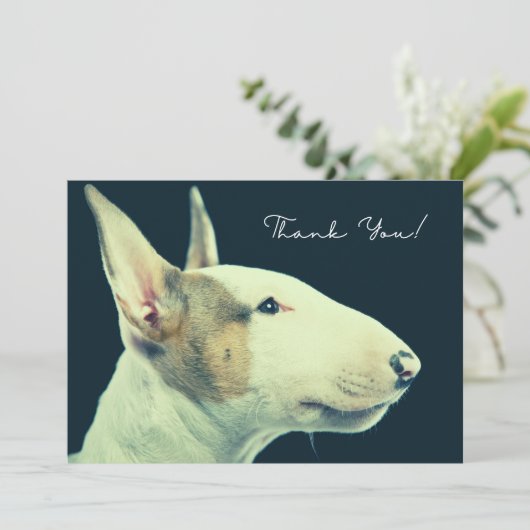 Bull Terrier - dank je creditcard Bedankkaart (Staand voorkant)