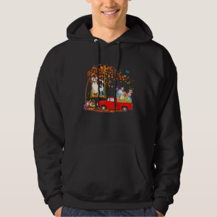 Bull Terrier die Bunny Ear Red Truck met eieren ve Hoodie